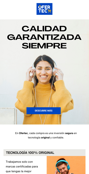 Email de Ofertec: campaña de confianza de marca